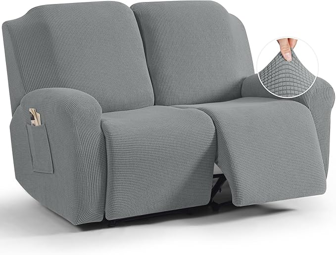 TAOCOCO Recliner Loveseat Slipcover, 6 Pieces Dual Recliner Sofa Covers by TAOCOCO