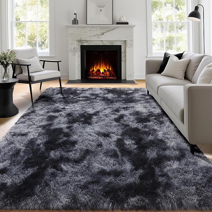 PAGISOFE Abstract Shaggy Area Rug 4' x 6' Plush Furry Rugs - Image 4