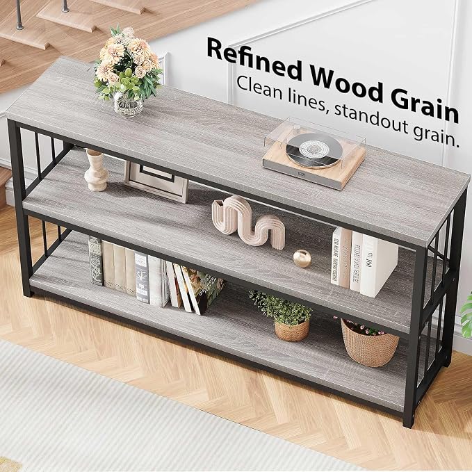 LVB Extra Long 3-Tier Sofa Table, Industrial Console Table - Image 7