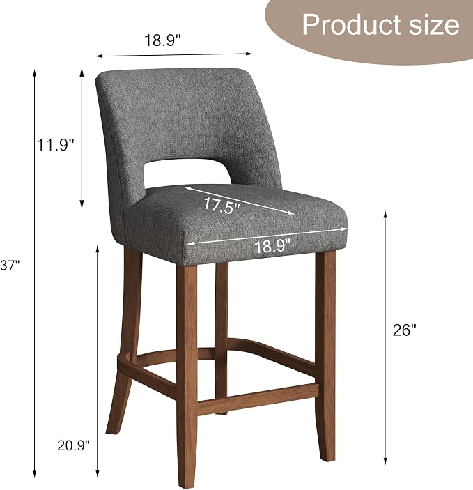 VKNOW Bar Stools Set of 4, Modern Counter Stools - Image 2