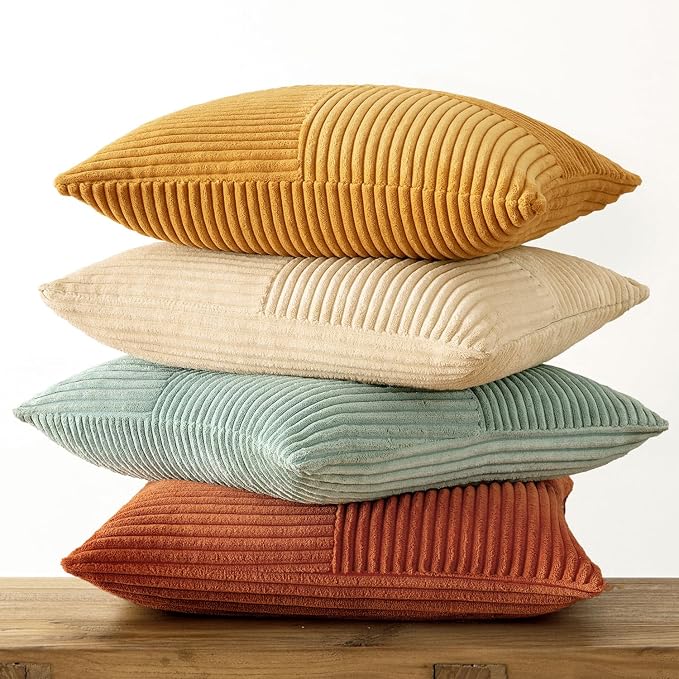 MIULEE Teal-Orange Decorative Throw Pillow Covers 20x20 Inch Set of 4 Boho - Image 5