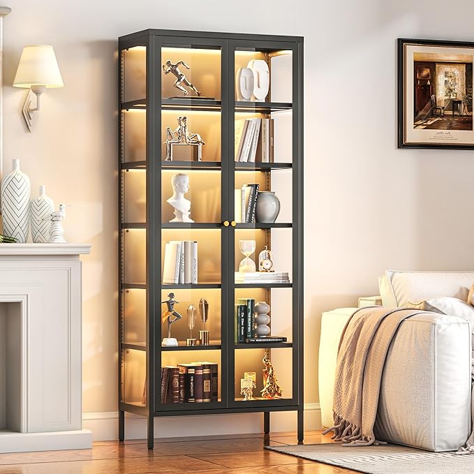6-Tier Glass Display Cabinet by WOOWDEPOTBetterYourLife