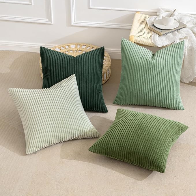 MIULEE Boho Farmhouse Sage Green Throw Pillow Covers 22x22 Inch Set of 4 - Image 2