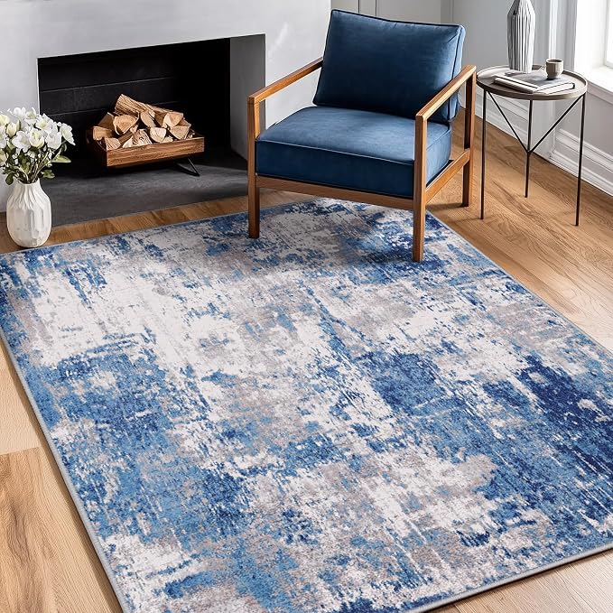 RELEANY Washable Area Rugs 4'x6' Non-Slip Modern Abstract Soft - Image 8