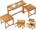 Tangkula 3-in-1 Convertible Bench Picnic Table, Space-Saving Patio Convert A by TANGKULA