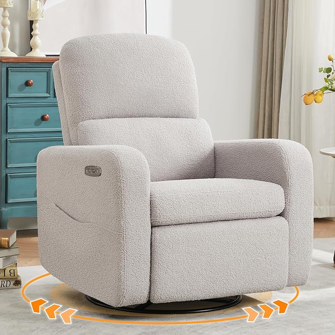 Swivel Rocker Recliner, Power Recliner Glider by Aemeios