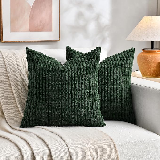 Fancy Homi Set of 4 Green Spring Decorative Throw Pillow Covers 12x12 Inch - Image 5