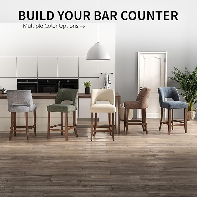 VKNOW Bar Stools Set of 6, Modern Counter Stools - Image 9