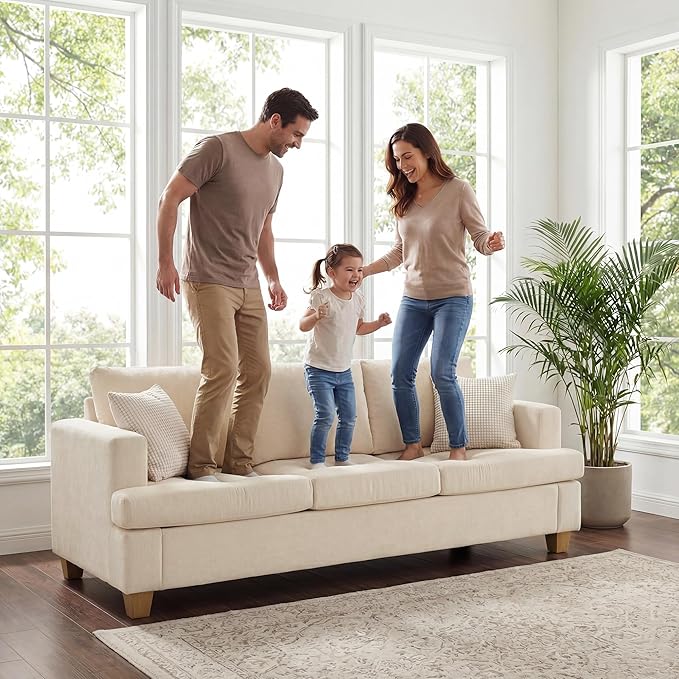 Apicizon Loveseat & 3 Seater Sofa Sets, 2 Piece Deep Seat Sleeper Sofa - Image 4