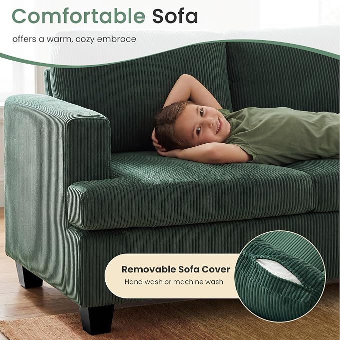 YOUDENOVA Sofa, 63” Comfy Loveseat Sofa - Image 3
