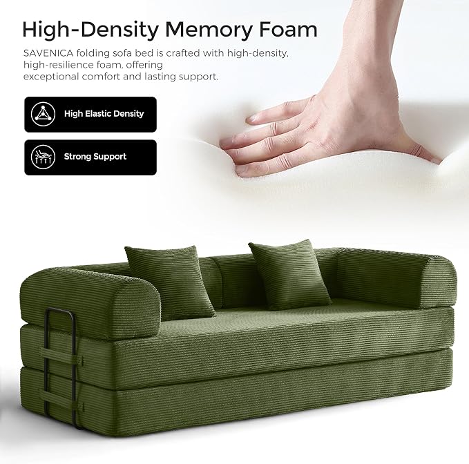79" Convertible Sofa Bed with Fixed-Shape Frame & Removable Armrests, Modular - Image 4