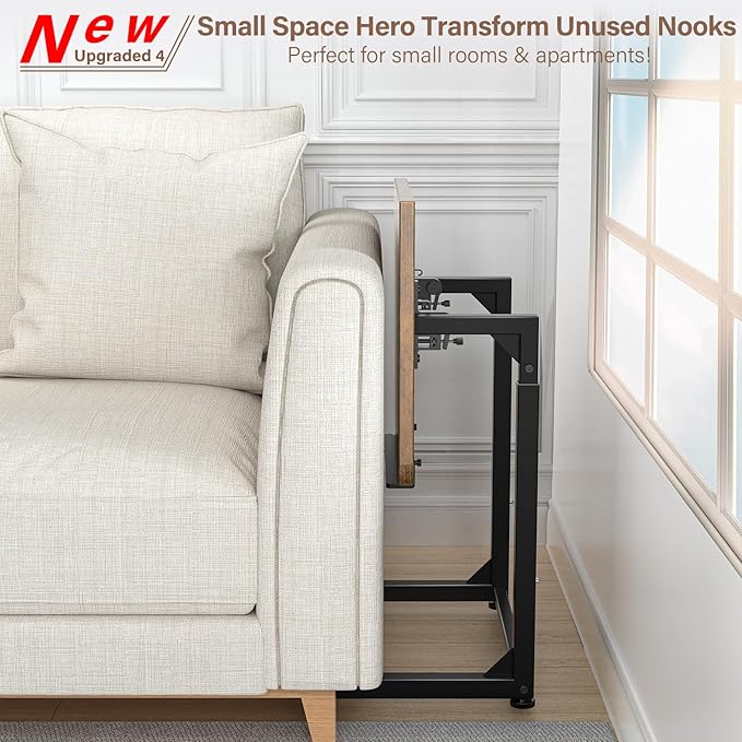 Tv Tray Table, 8-Level Adjustable Height Couch Side Table，90° Tilt Angle - Image 6