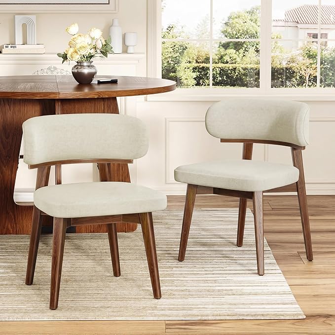 Dining Chairs Set of 2, Modern Upholstered Dining Chairs, Wooden Kitchen Chairs by GRUSIGN