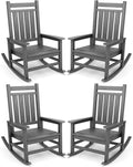 SERWALL Oversized Outdoor Rocking Chair Set of 4, HDPE Rocker by SERWALL