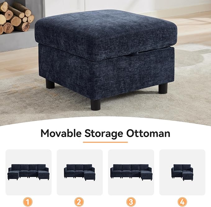 WUTUTUEE 25'' Square Storage Ottoman Module - Image 5