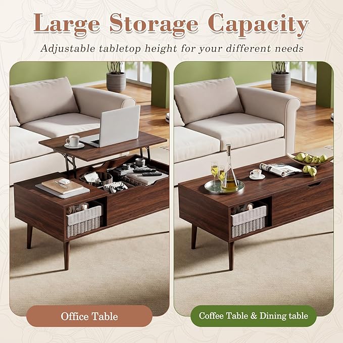 OLIXIS Wood Lift Top Coffee Table - Image 7