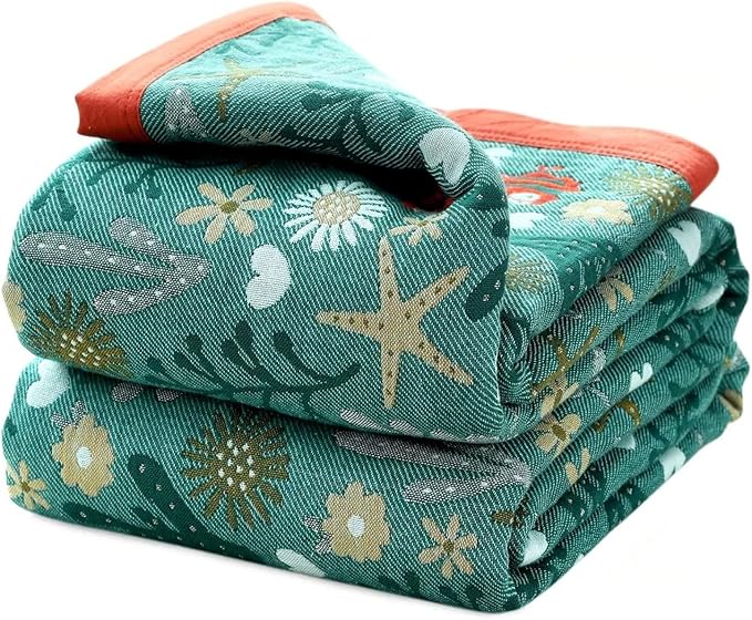 LUTBM Boho Throw Blanket for Bed 100% Cotton Ultra Soft Rustic Quilt Summer by LUTBMFindYourFreeSpiritatHome
