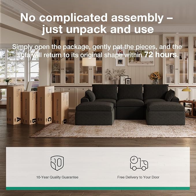 Novilla 104.3" Modular Cloud Couch, Modern Sectional Sofa - Image 20