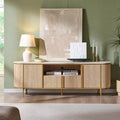 OKD 70" Fluted TV Stand with Storage, Faux Marble Top Entertainment Center by OKD
