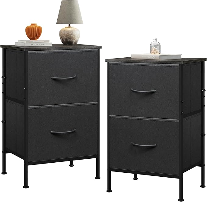 WLIVE Nightstand Set of 2, 2 Drawer Dresser by WLIVE
