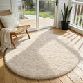 Ophanie Round Rugs 3Ft Ivory Circle Area Rug, Christmas Room Decor, Aesthetic by Ophanie