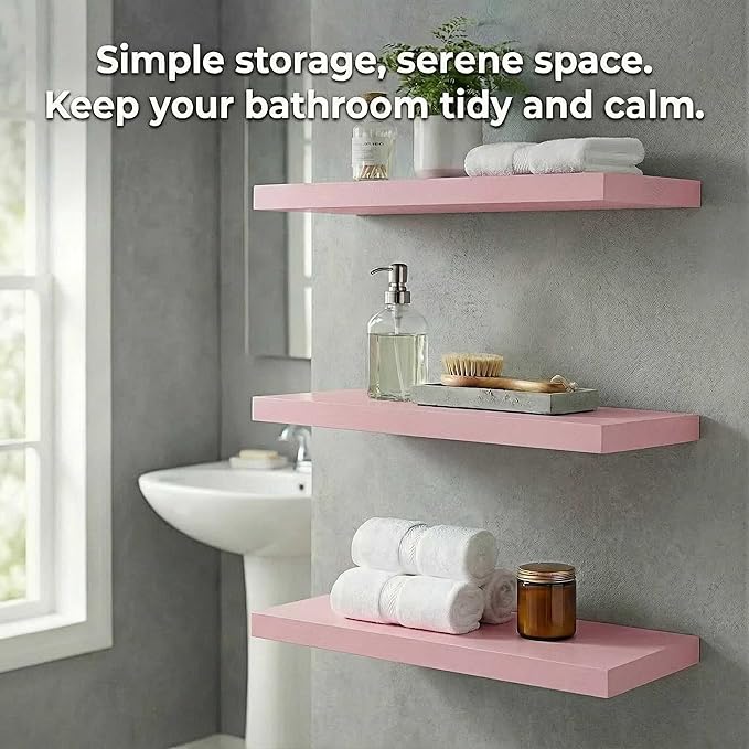 SAUMONIERES Floating Shelves Wall Shelf Solid Wood - Image 2