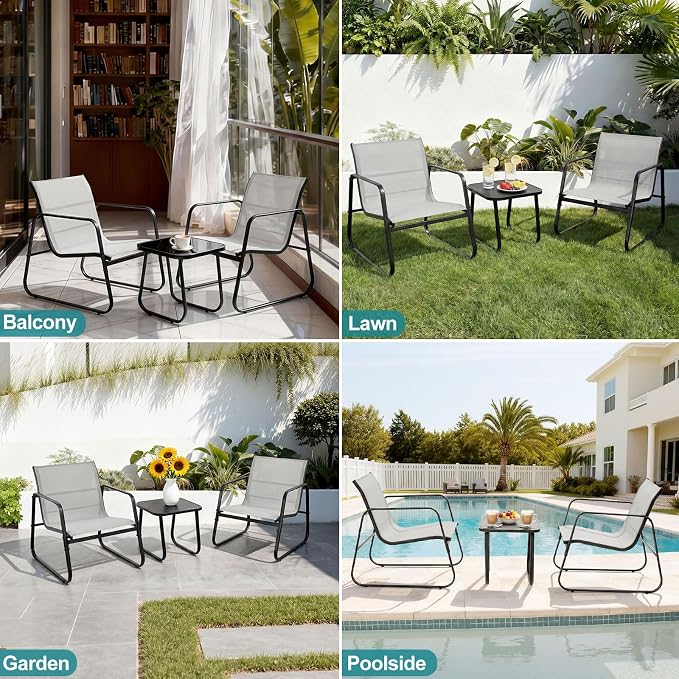 DUMOS 3 Piece Patio Furniture Set，Outdoor Patio Furniture Set - Image 7