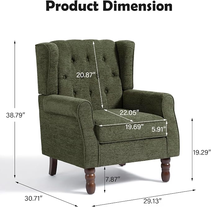 Mid-Century Modern Wingback Chair - Image 2