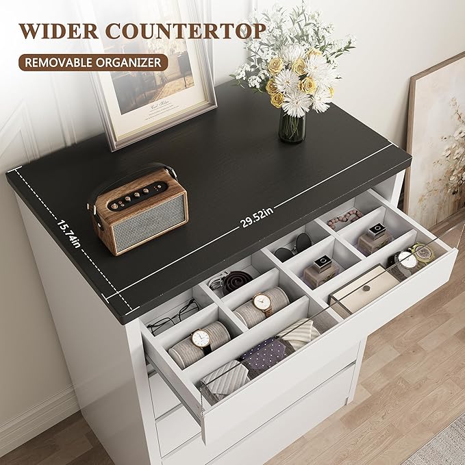 Jocoevol Modern LED 5 Drawer Dresser - Image 5