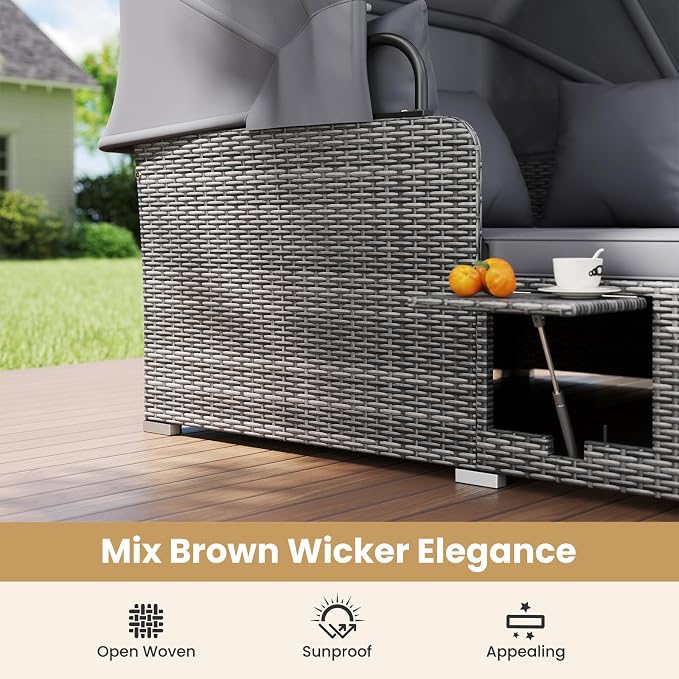 Tangkula Patio Rattan Daybed - Image 7