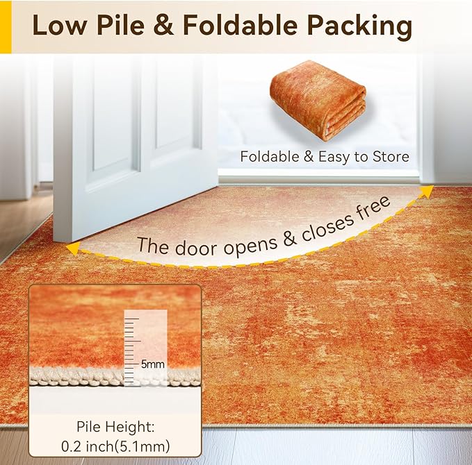 RELEANY Washable Area Rugs 5'x7' Non-Slip Modern Abstract Soft - Image 7
