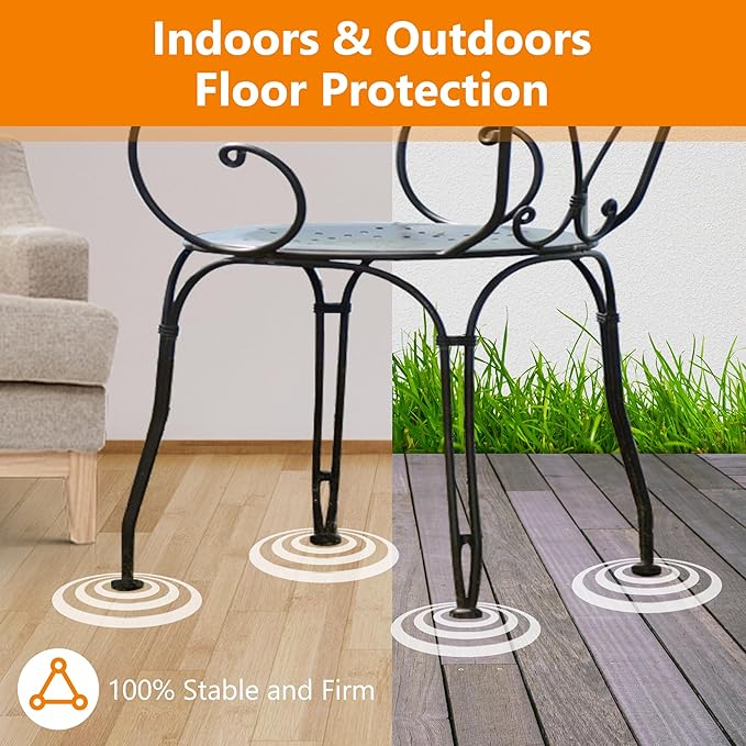 24-Pack Wrought Iron Patio Furniture Feet Caps 1-1/2 Inch Plastic Outdoor Patio - Image 5