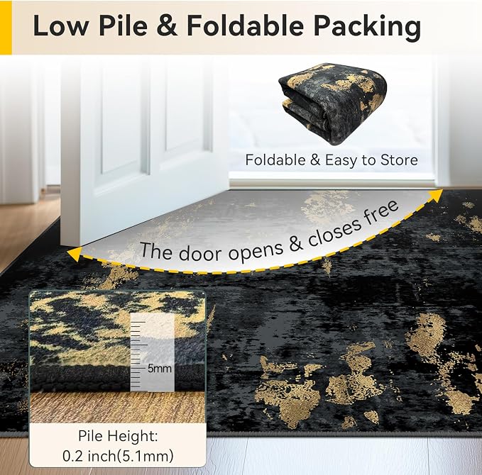 RELEANY Washable Area Rugs 3x7 Non-Slip Modern Abstract Soft - Image 5