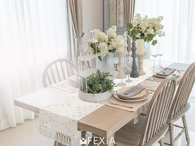 FEXIA Boho Table Runner with Tassels 72 Inches Long - Image 7