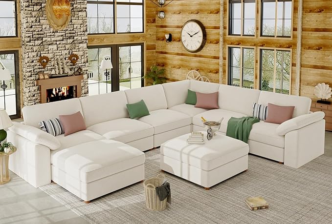 EASE MOOSE Oversized Sectional Modular Sofa，Comfty U Shape Sectional FSC by EASEMOOSE