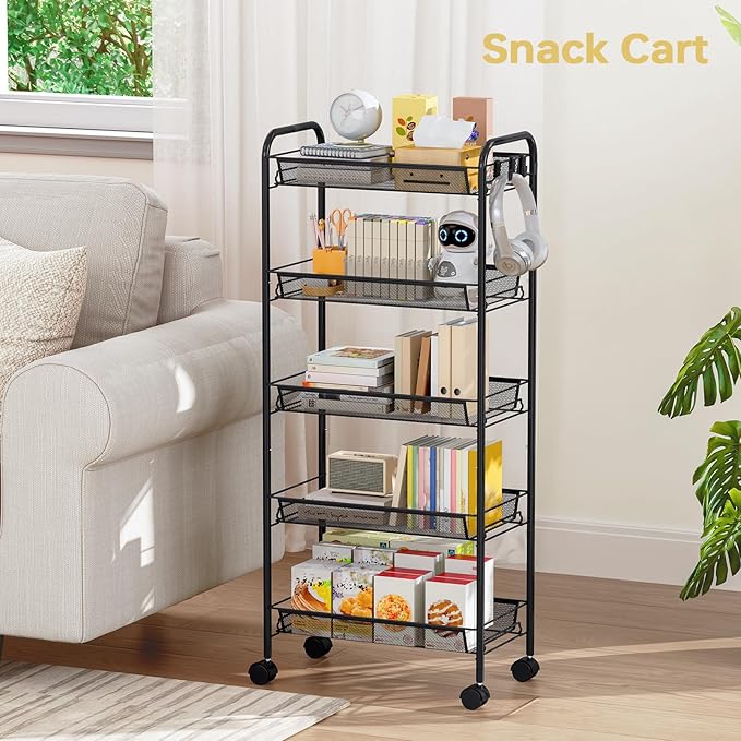 TOOLF 5-Tier Metal Utility Cart - Image 6
