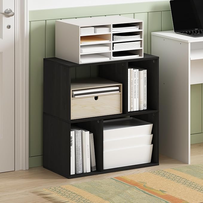 Furinno DALY Book Shelf, 4-Cube Bookshelf, Cube Storage Organizer Bookcase - Image 2