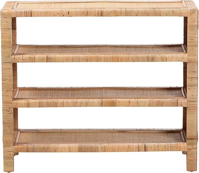 Bali & pari Abelia Natural Rattan 4-Tier Display Shelf - Image 4