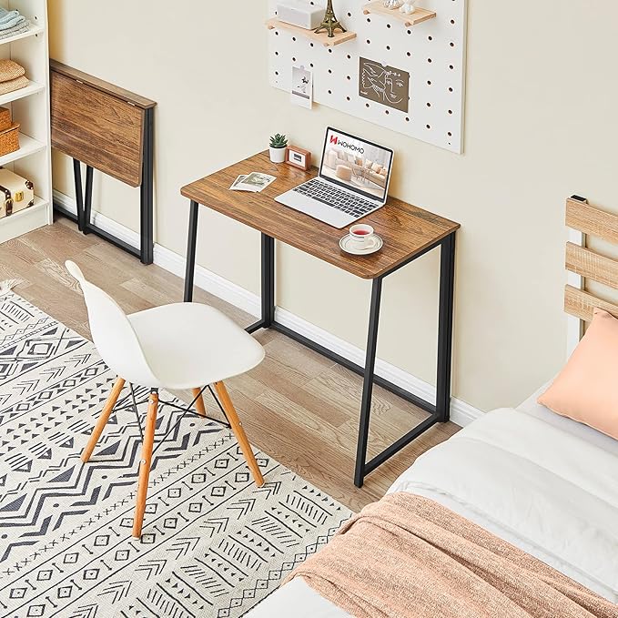 WOHOMO Folding Desk for Small Spaces, 31.5 Inch Foldable Computer Desks - Image 2