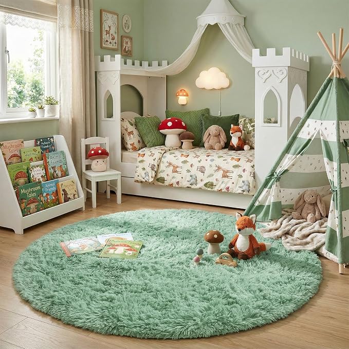 Amdrebio Sage Green Round Rug 6Ft - Image 3