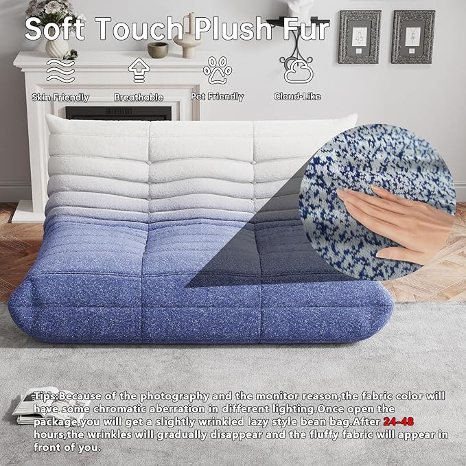 WHGBJA Bean Bag Chairs for Adults, Memory Foam Couch Loveseat Sofa Chair - Image 3