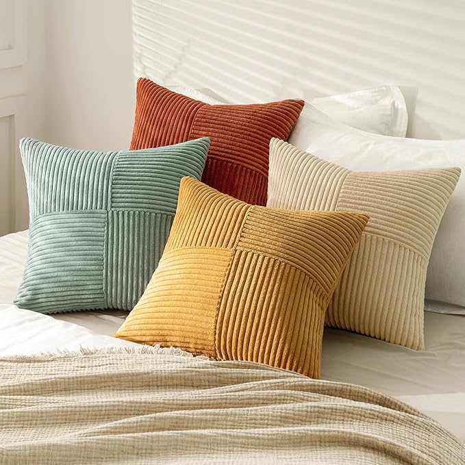 MIULEE Teal-Orange Decorative Throw Pillow Covers 20x20 Inch Set of 4 Boho - Image 4