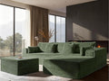 Oversized 108" Cloud Sectional Couch, Comfort U Shaped Boneless Couch by VYUXWO
