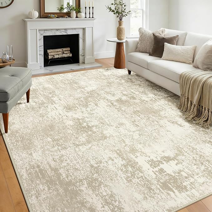 RELEANY Washable Area Rugs 8'x10' Non-Slip Modern Abstract Soft by RELEANY