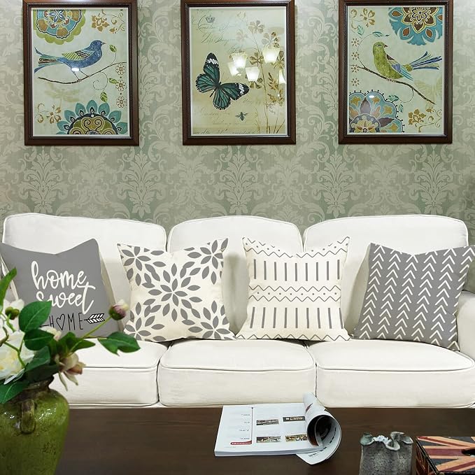 YCOLL Pillow Covers 20x20 Set of 4, Modern Sofa Throw Pillow Cover, Decorative - Image 2