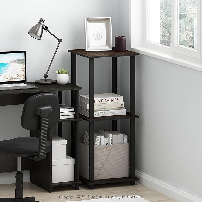 Furinno SIMPLISTIC Side Table Set of 2, 2-Tier Square Modern End Table - Image 2