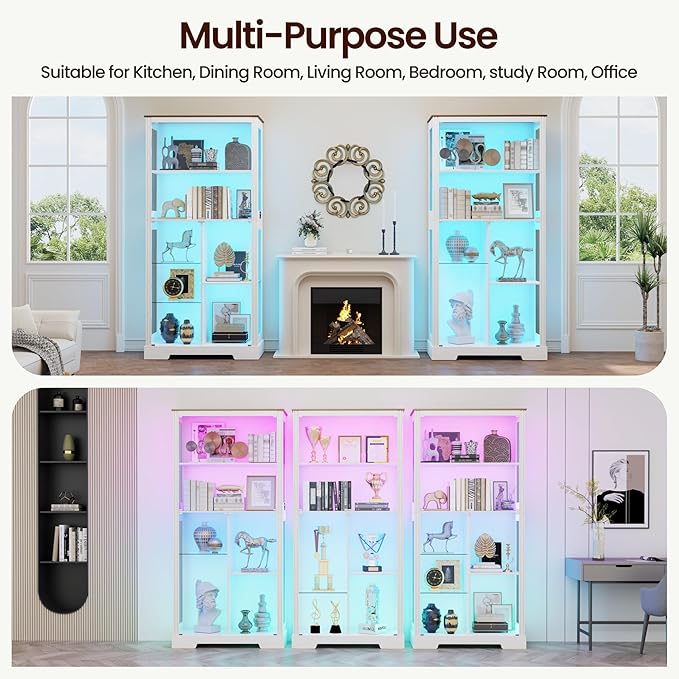71” Glass Display Cabinet with RGB Light - Image 6