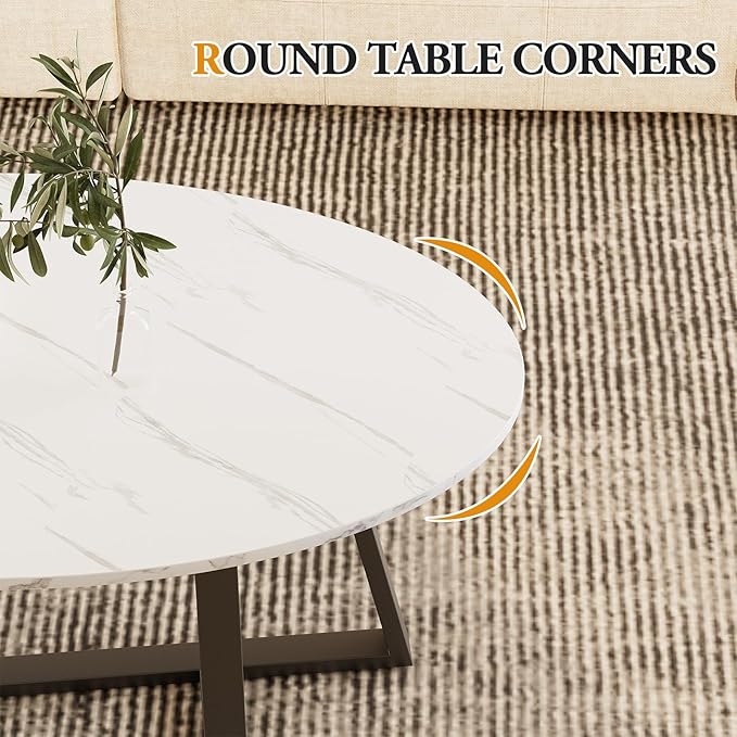 Wolawu Coffee Table Small Oval Table, Modern Center Tea Tables - Image 6
