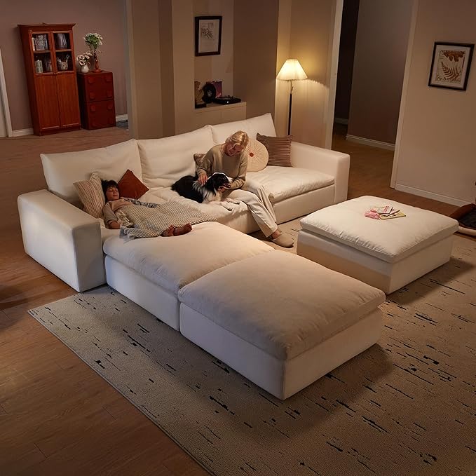 Cloud Couch Sectional 146.5'' Oversized Modular Deep Seat Sofa U Shaped Comfy - Image 8