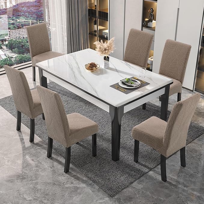 Genina Waterproof Chair Covers for Dining Room, Stretch Jacquard Dining Chair - Image 6